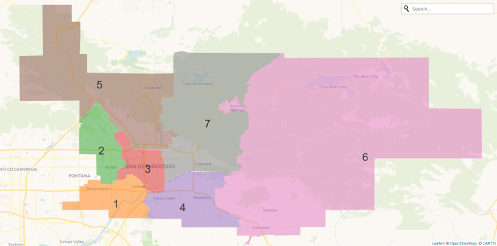 SBCCD Trustee Area Map (2022)
