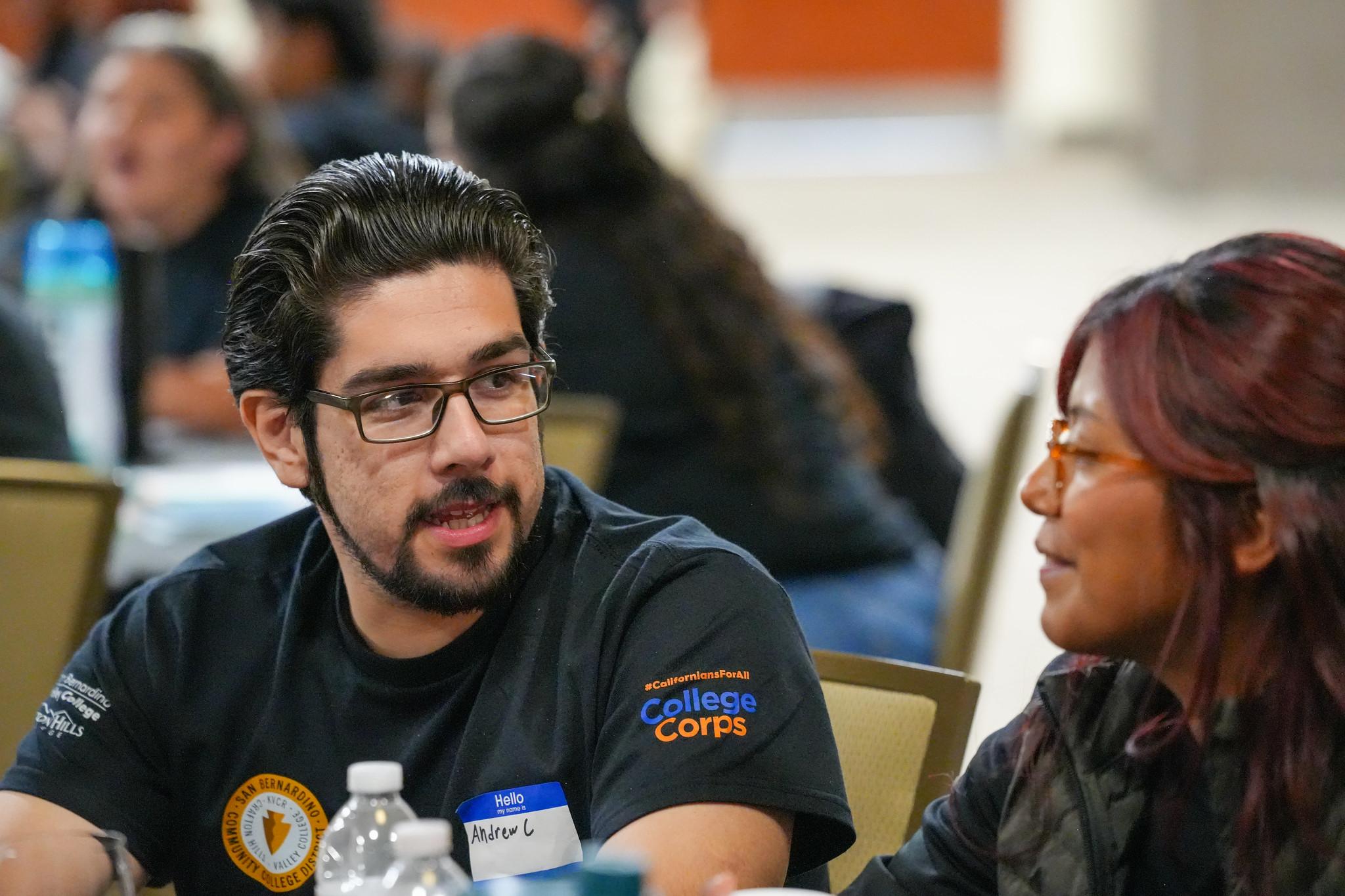 SBCCD staff discussing with another stakeholder