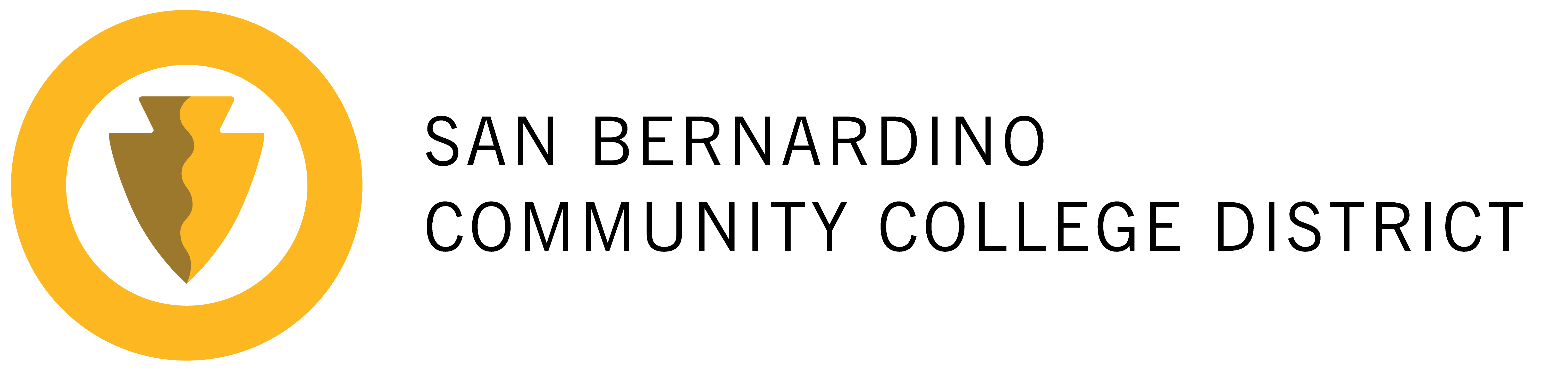 SBCCD secondary logo gold, text right 2 lines